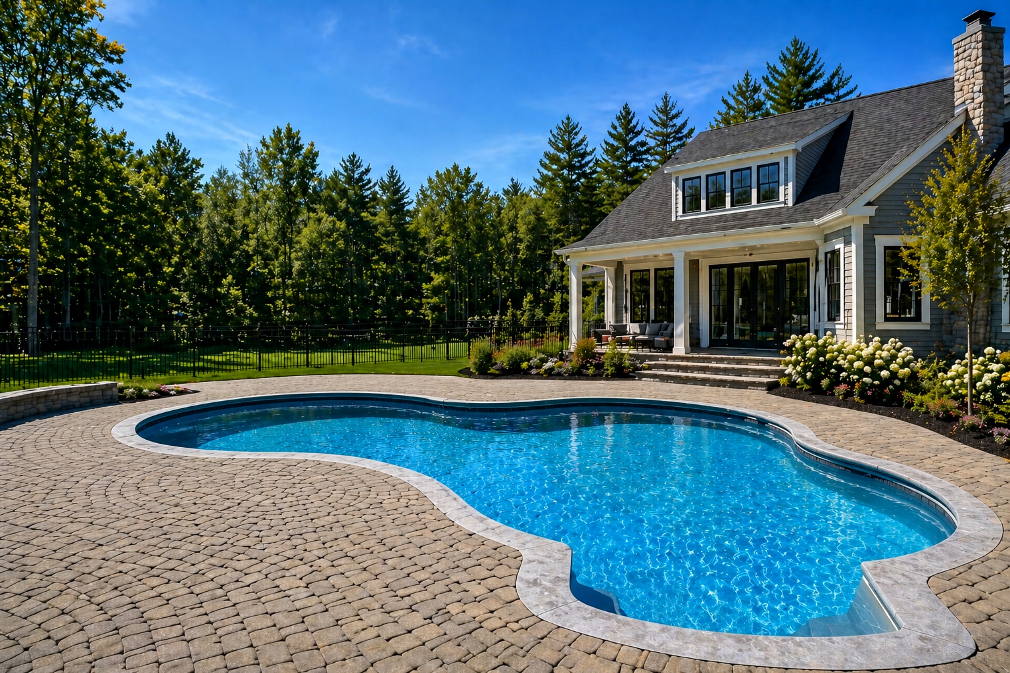 Finished inground fiberglass pool